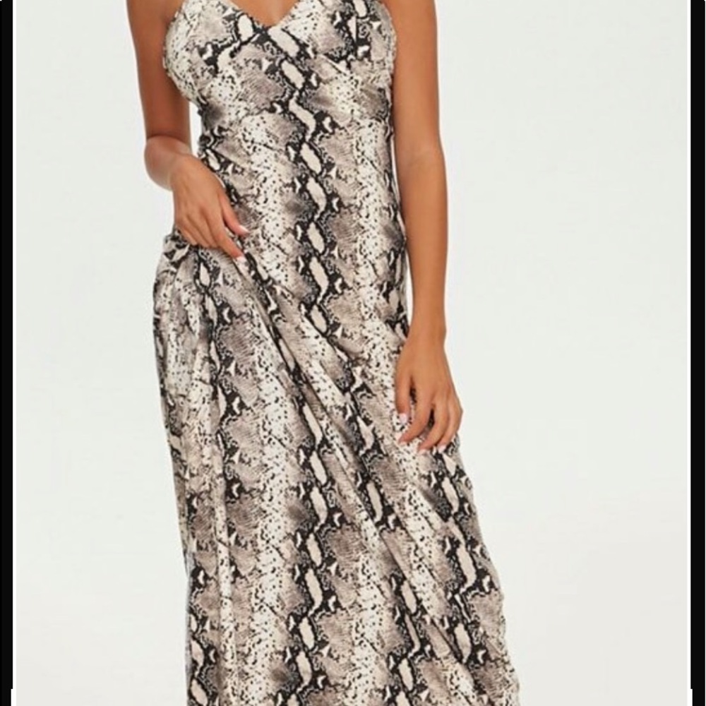 Snake print maxi dress